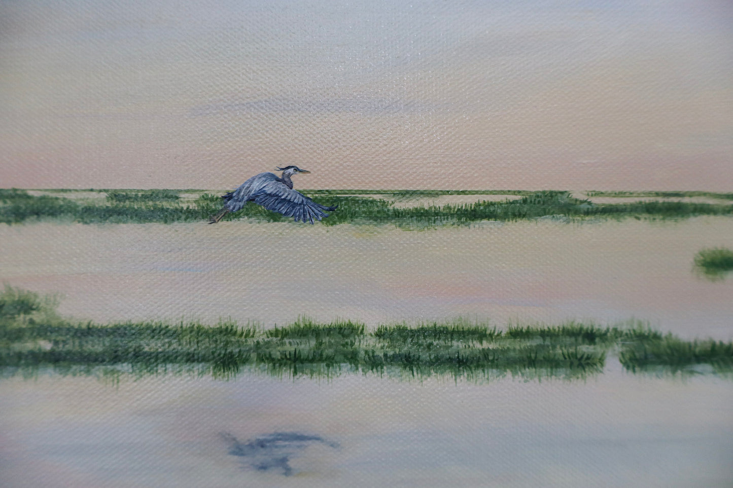 Blue Herons in Gold Waters