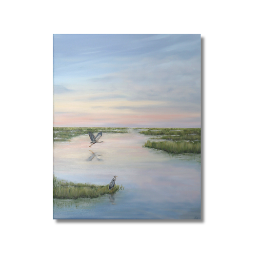 Blue Herons in the Marsh
