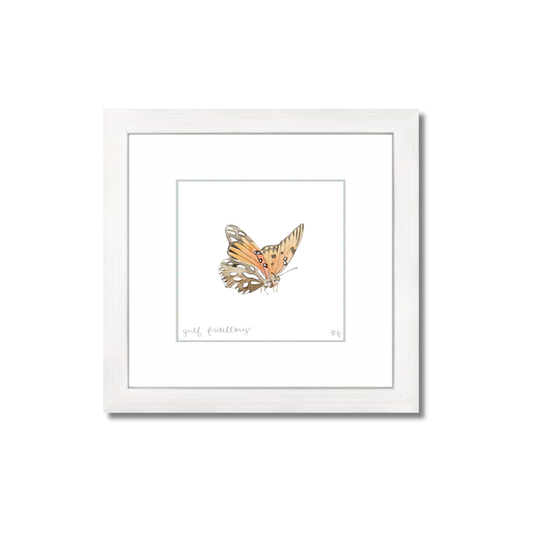 Gulf Fritillary Butterfly Watercolor (Framed)